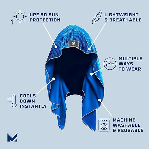 Miniatura 2 de MISSION Toalla refrescante con capucha toalla para capucha, tecnología evaporativa fresca, se enfría al instante cuando está mojada, protección