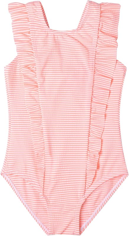 Traje de baño para niñas Traje de baño festoneado de una pieza con volantes Traje de baño para niñas Estampado