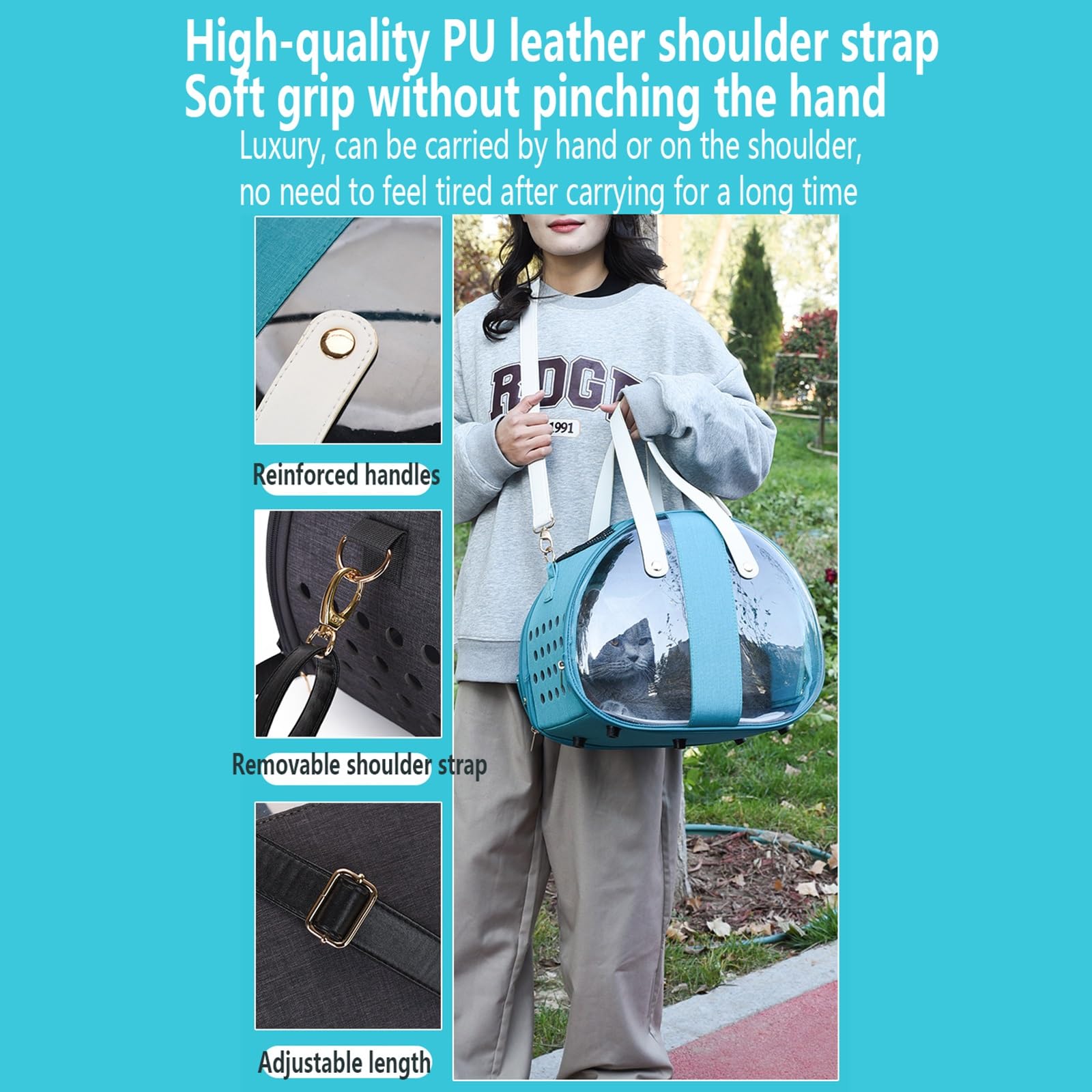Transportín para Gatos Blando Plegable Impermeable Ligero Antifugas Ventilado para Coche/Veterinario/Viaje para Gatos/Perros de hasta 11libras(Red)