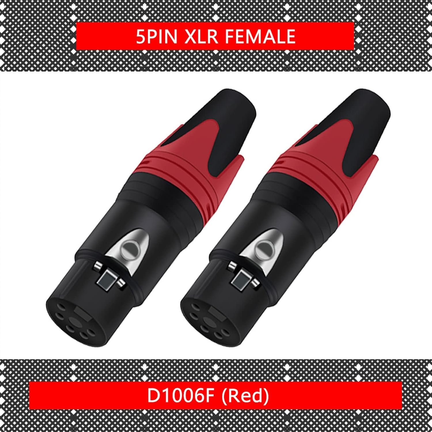 5 Pin X L R Male Plug Connector Plated 5 Pole Plug Microphone Jack Cable Terminal Audio Connector 10Pcs(10xF 5P Red)