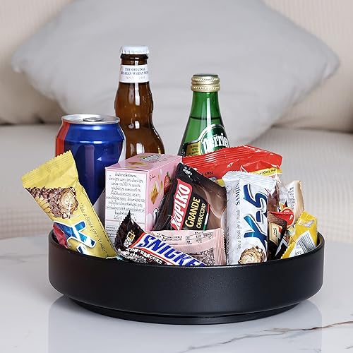 Miniatura 6 de XNTONG - Organizador Lazy Susan, estante de especias giratorio de acero metálico de 10 pulgadas, organizador giratorio para gabinete, despensa,