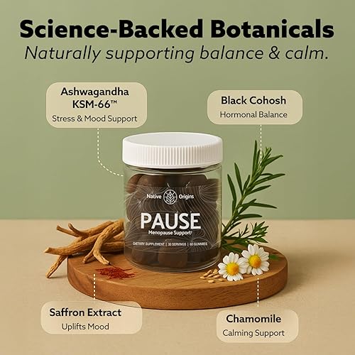 Miniatura 2 de Gomitas para la menopausia, suplementos sin hormonas para mujeres, apoya los sofocos, sudores nocturnos, cambios de humor y peso, azafrán de cohosh