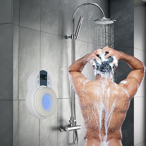 Miniatura 6 de Cepillo de ducha montado en la pared, cepillo eléctrico seco con 3 ajustes de velocidad y 3 niveles ajustables, cepillo de ducha impermeable IPX7