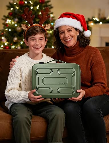 Miniatura 7 de DOMISO Bolsa de hombro para laptop de 17 pulgadas, a prueba de golpes, impermeable, EVA, funda de transporte protectora para 17.3 pulgadas, MSI