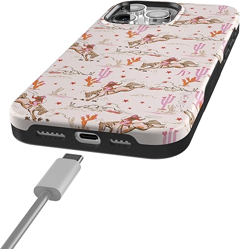 Vista 1105 de Casely Funda para iPhone 15 Pro Max Jardín Secreto Flores mixtas Funda atrevida Compatible con MagSafe y botón de acción Secret Garden