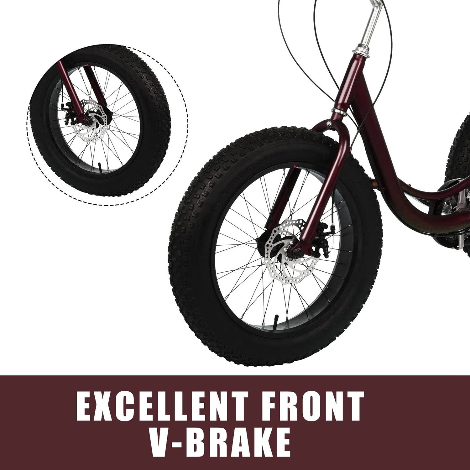 Amazon | CYDING 20インチ ファットタイヤ 大人用三輪自転車 3輪バイク