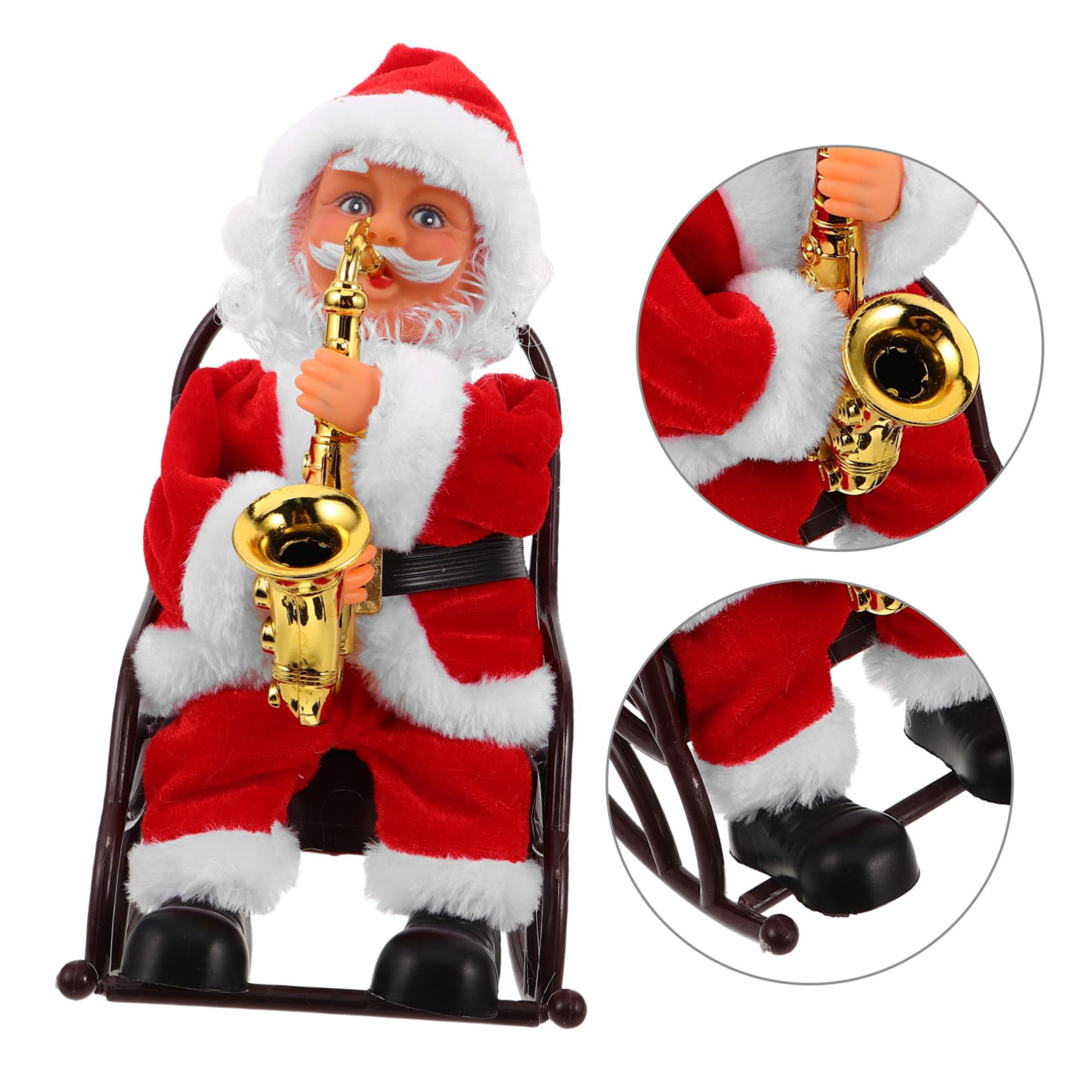 BESPORTBLE Juguete de Papá Noel Eléctrico con Música y Sazón Pequeño Muñeco Decorativo para Fiestas de Navidad Hogar y Juguetes Creativos de Temporada