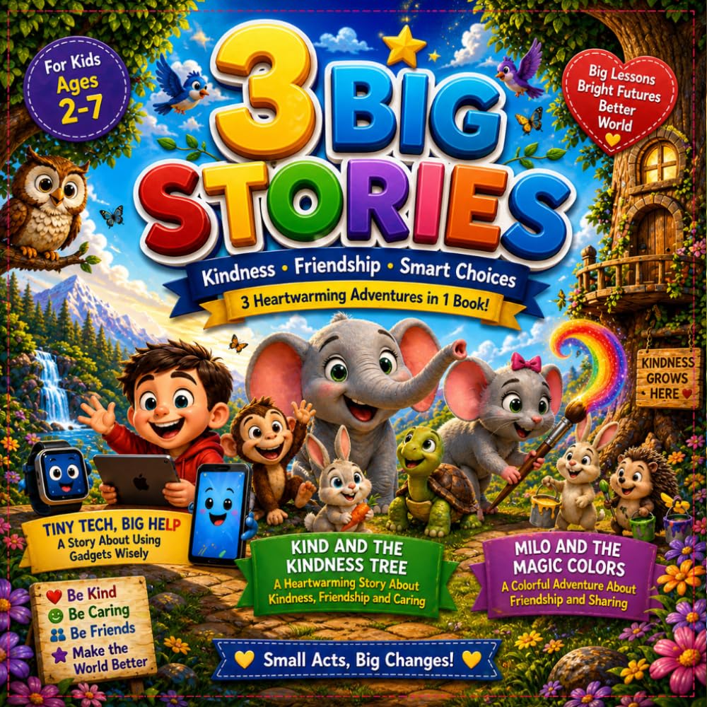 3 Big Stories for kids: Fun bedtime stories about Kindness, Magic colors and Smart Choices