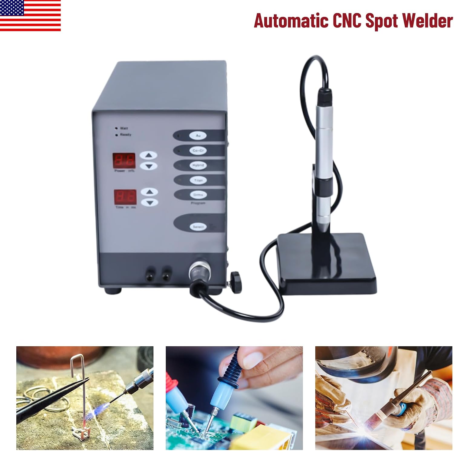 Automatic Spot Welding Machine, 110V Pulse Argon Arc Welding Machine, CNC Spot Welding Machine for DIY Jewelry Repair Gold and Hardware Workpiece