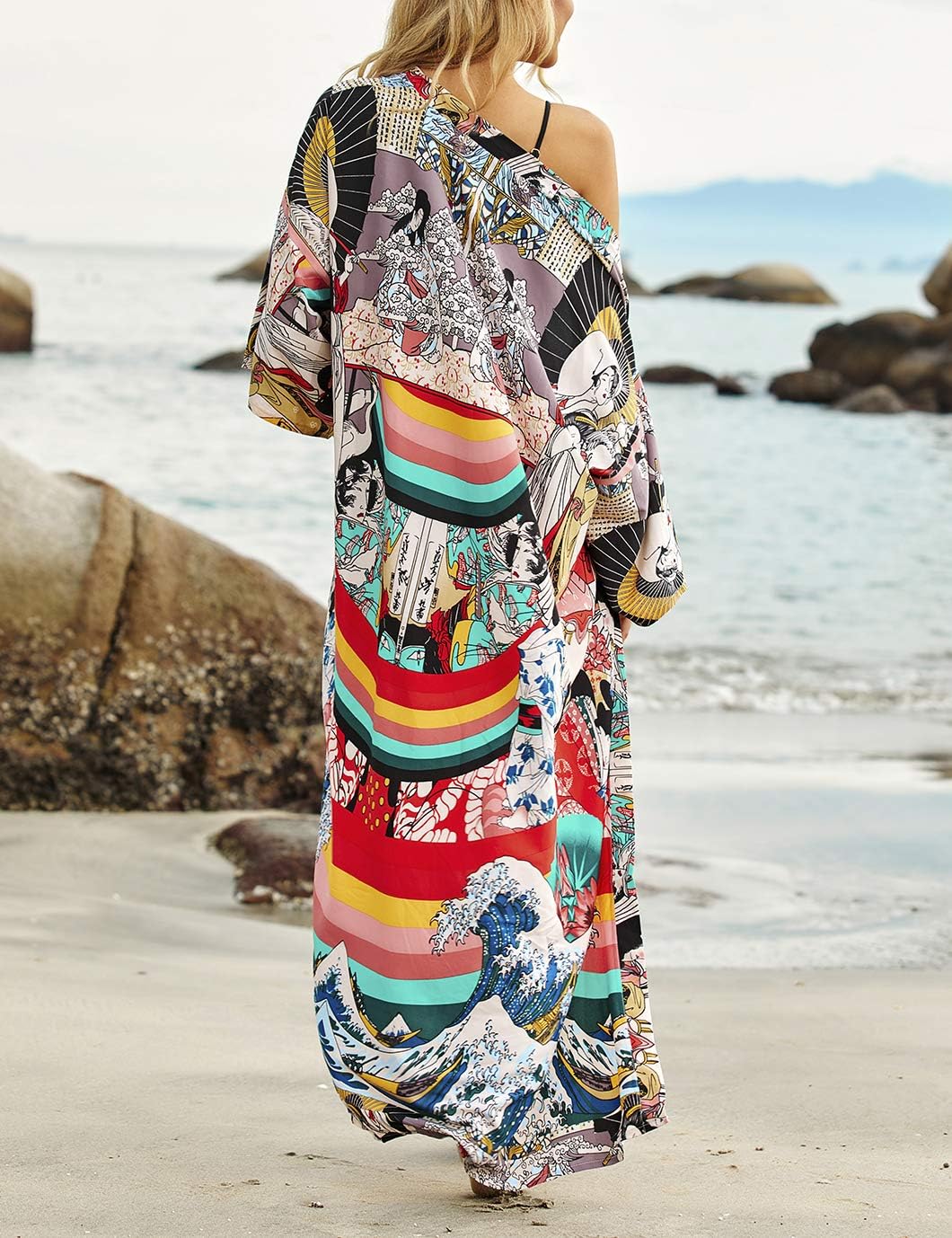 Eddoyee Loose Beach Kaftan Dresses for Women Caftan Swimsuit Cover Up - Image 4