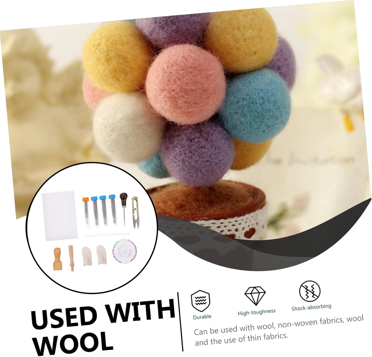 Gogogmee 1set Needle Felting Kit Felting Needles for Beginners and Craft Tools for Making Animals and Dolls