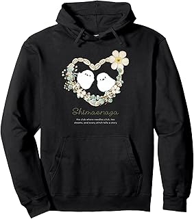 Shimaenaga Bird | White Bird | Flower Motif | Wild Birds from Hokkaido Pullover Hoodie