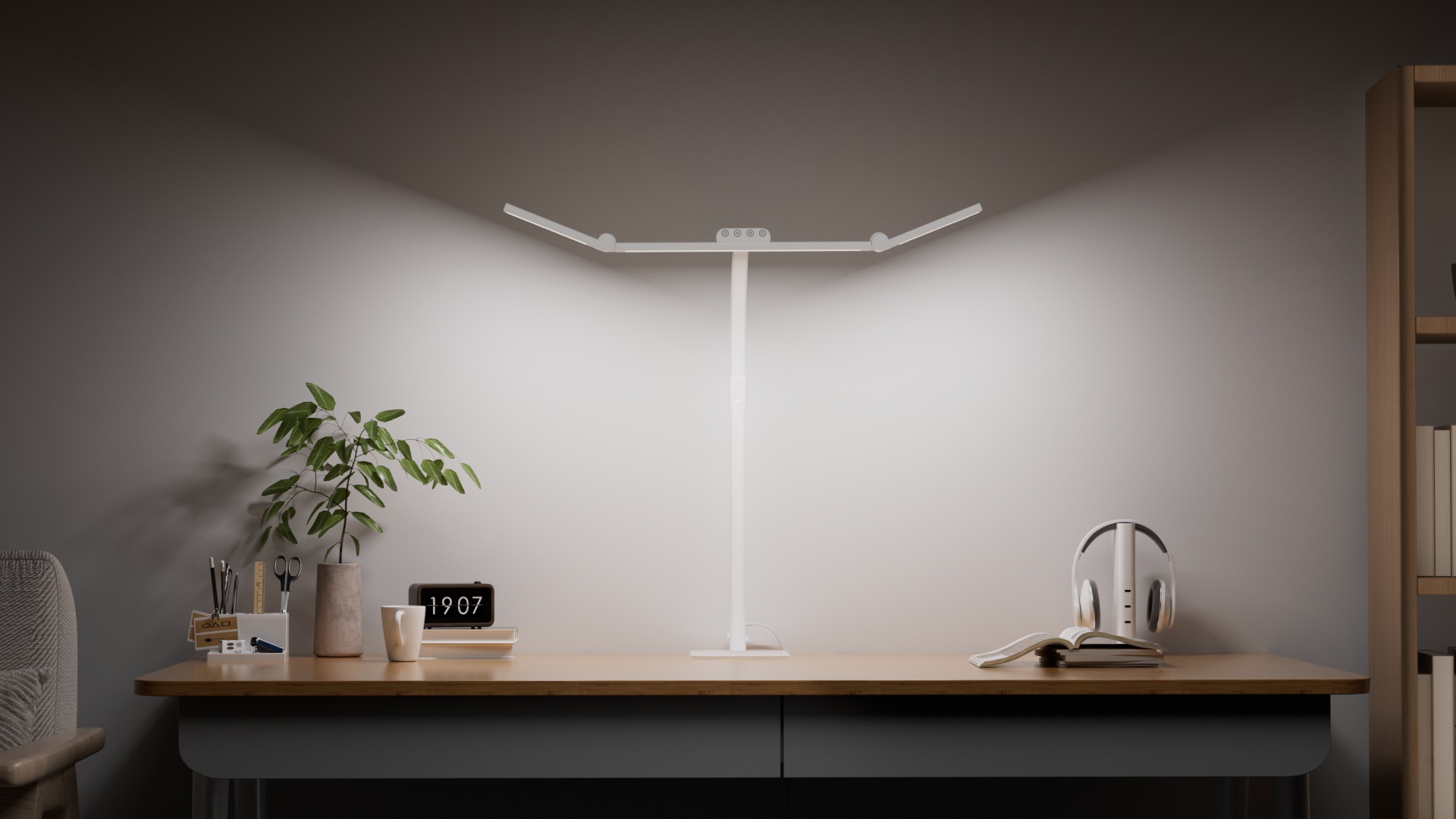 Image of LED Desk Lamp for Home Office with Base, 28.2 inch Adjustable Gooseneck Swing Arm Bright Desk Light, Dimmable Architect Table Lamp for Desktop Computer Light, Reading, Study, Workbench(White)