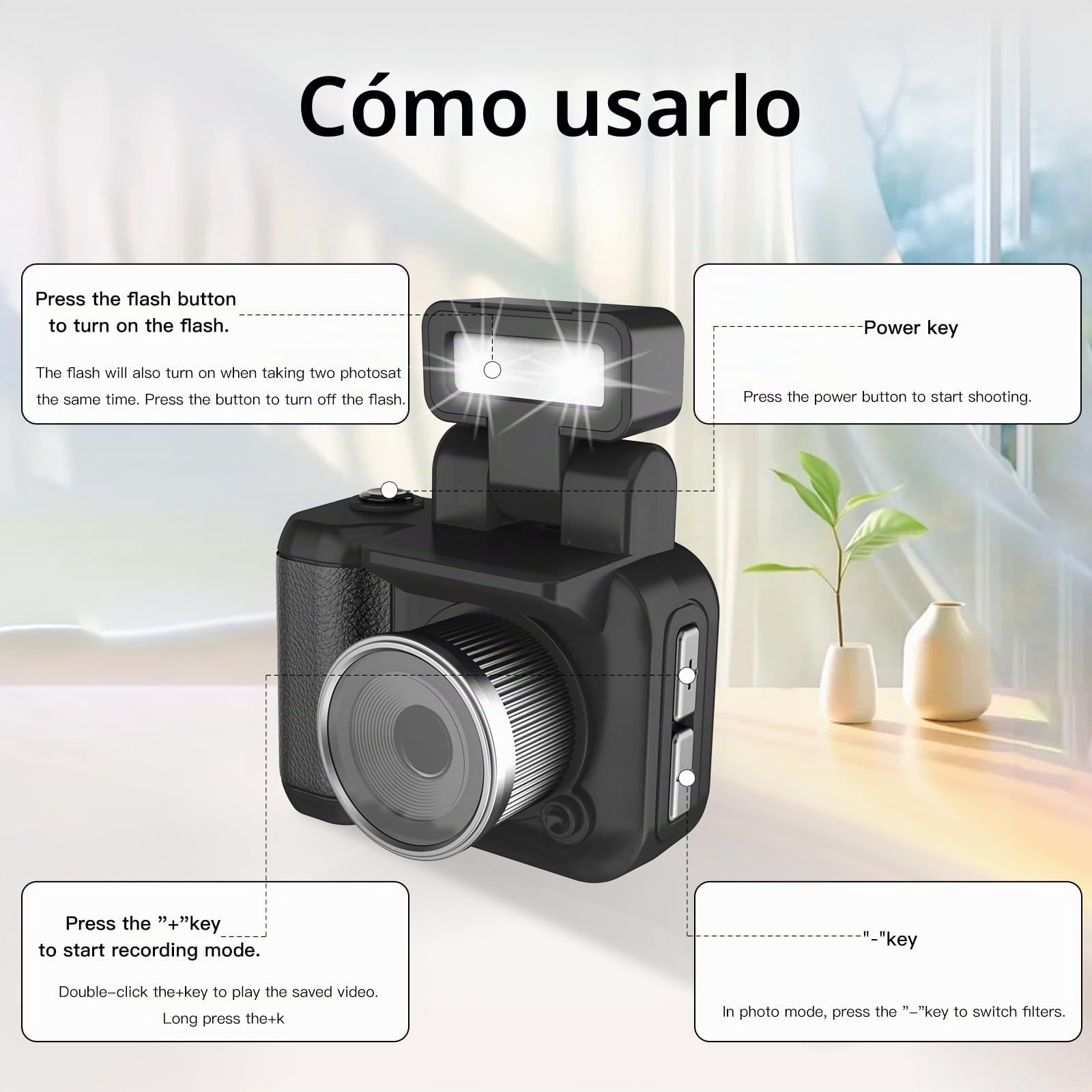 Mini Cámara Digital 1080P FHD,Mini Camara Retro con Pantalla 1.4", Tarjeta SD 32GB Incluida, Cámara Llavero Ideal para Estudiantes, Principiantes, Regalo De Cumpleaños Y Graduación(Negra)