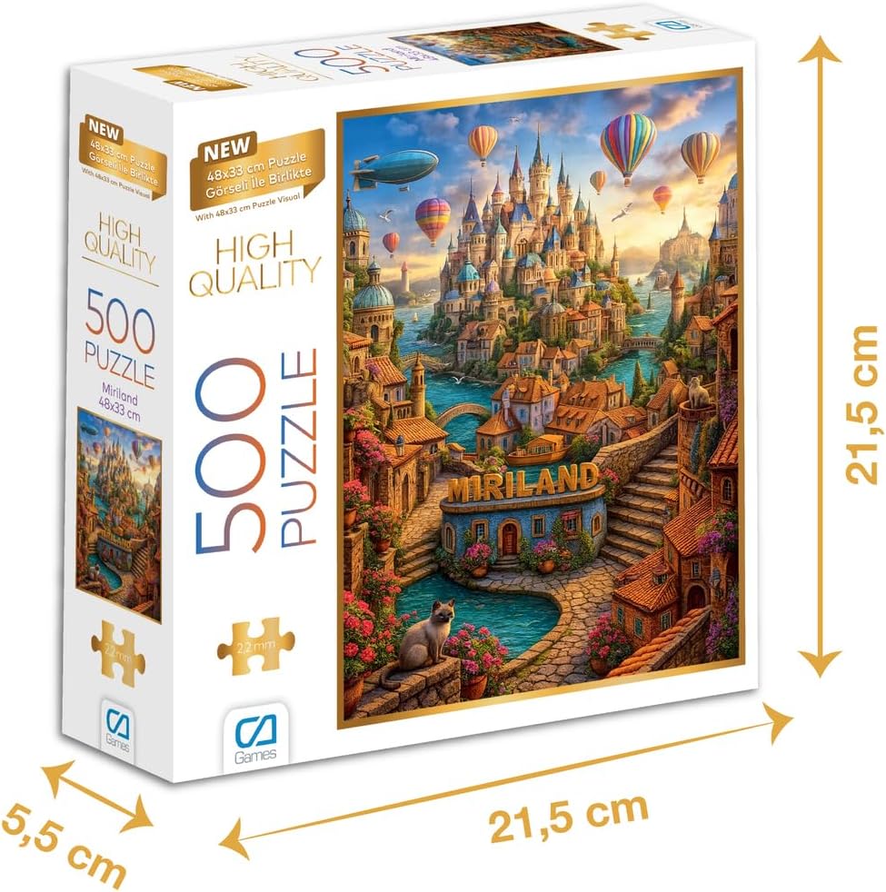 CA Games Miriland 500 Parça 2,2mm Kalınlık 48x33cm Profesyonel Hobi Puzzle Yapboz Serisi