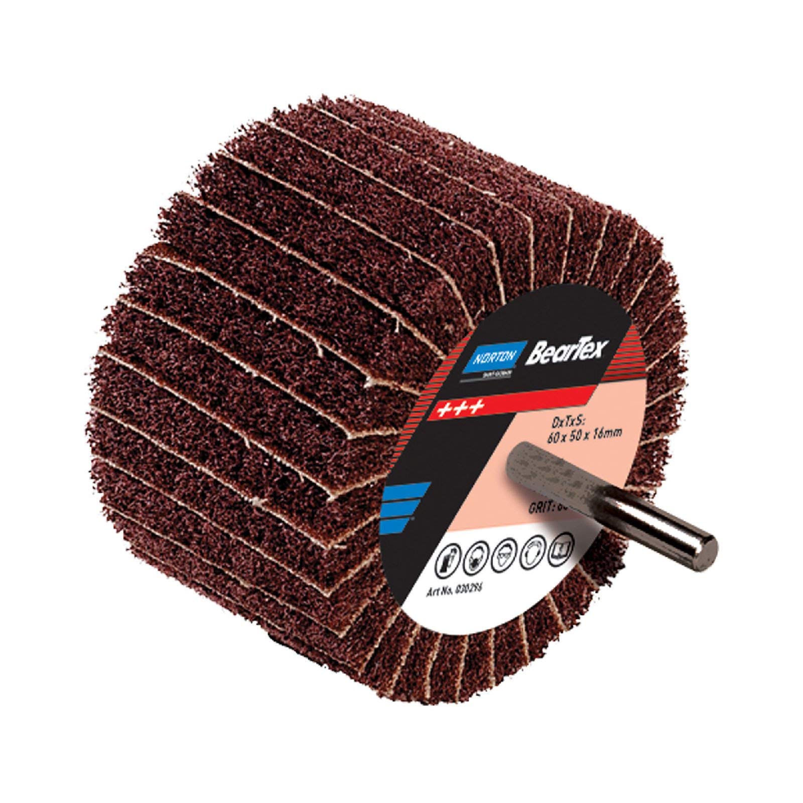 NORTON Beartex Lot de 10 ponceuses à lamelles avec tige | 80 x 50 x 6 | F2401 | Fein A | combiné avec des nœuds : grain 60