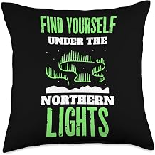Love Aurora Borealis Polar Lights Northern Lights Find Yourself Under The Northern Lights Aurora Borealis Throw Pillow, 18x18, Multicolor