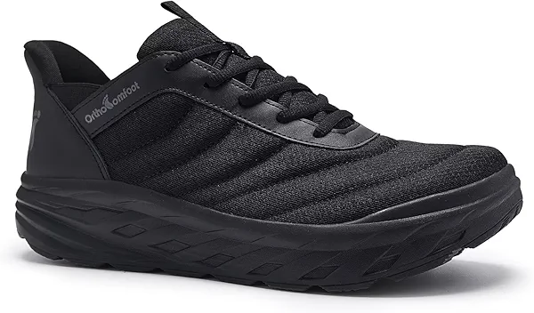 Men's Orthopedic Diabetic Wide Running Shoes: Comfortable Arch Support Plantar Fasciitis Sports Shoes for Easy On/Off, High Arch Orthotic Swollen Tennis Fashion Sneakers for Foot and Heel Pain Relief