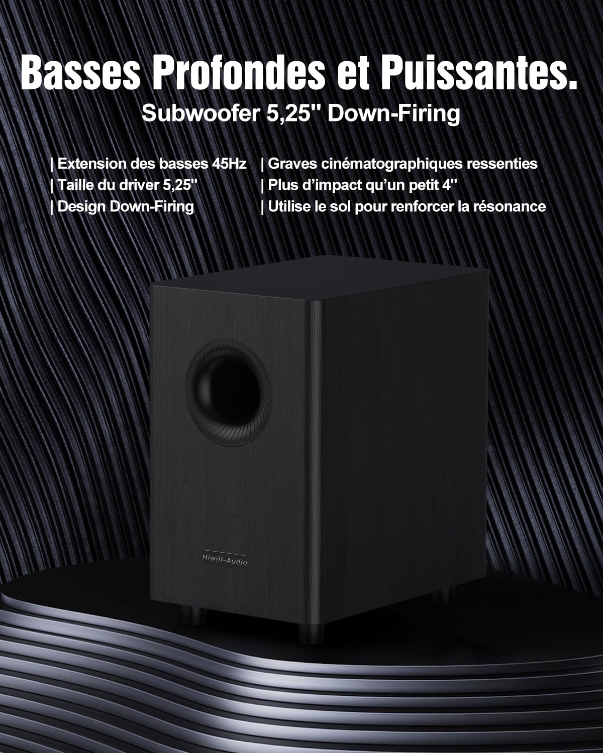 5.1.2CH Barre de Son TV, 4 Haut-Parleurs Surround Virtuels, 400 W de Puissance crête, Home Cinema Enceintes pour Téléviseur, Caisson de Basses, Arc/Optique/BT 5.3/AUX/USB, HiPulse N512