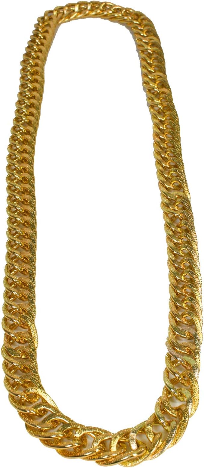 Heavy Flat Rope Chain Necklace Gold 