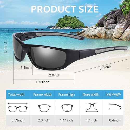 Vista 31 de Duduma Gafas de sol polarizadas deportivas para hombres y mujeres, para béisbol, ciclismo, golf, pesca, con bloqueo UV, Tr8116 negro