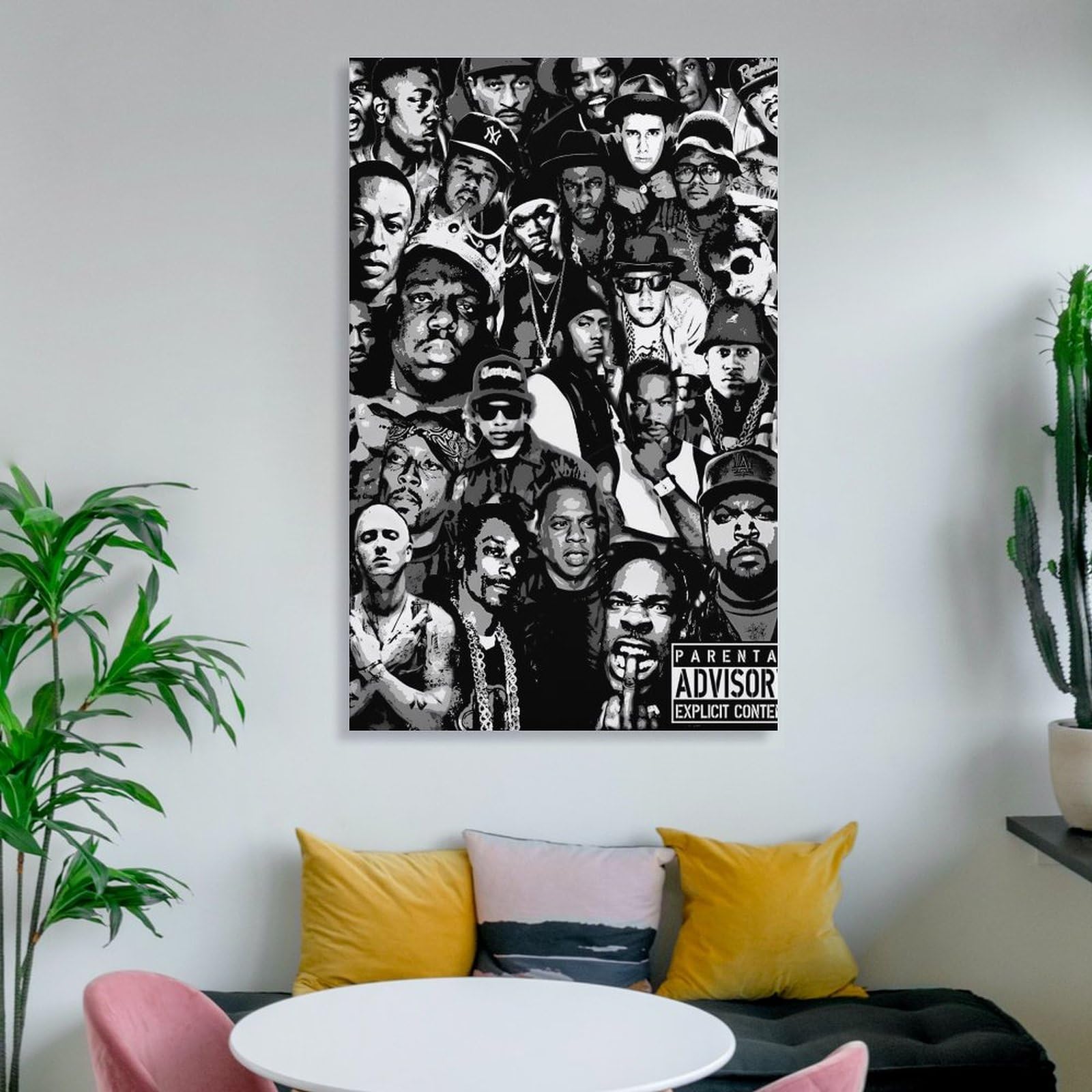 Poster su tela, motivo: cantante rap, hip hop, tutte le stelle, stampa artistica da parete, poster decorativo per la stanza, 40 x 60 cm, confezione da 8