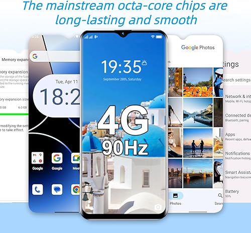 Miniatura 5 de Teléfono móvil desbloqueado Sim desbloqueado gratuito, teléfono inteligente Android 14 Go, pantalla HD de 6.56 pulgadas, 8 (4+4) GB +64 GB1 TB, 4000