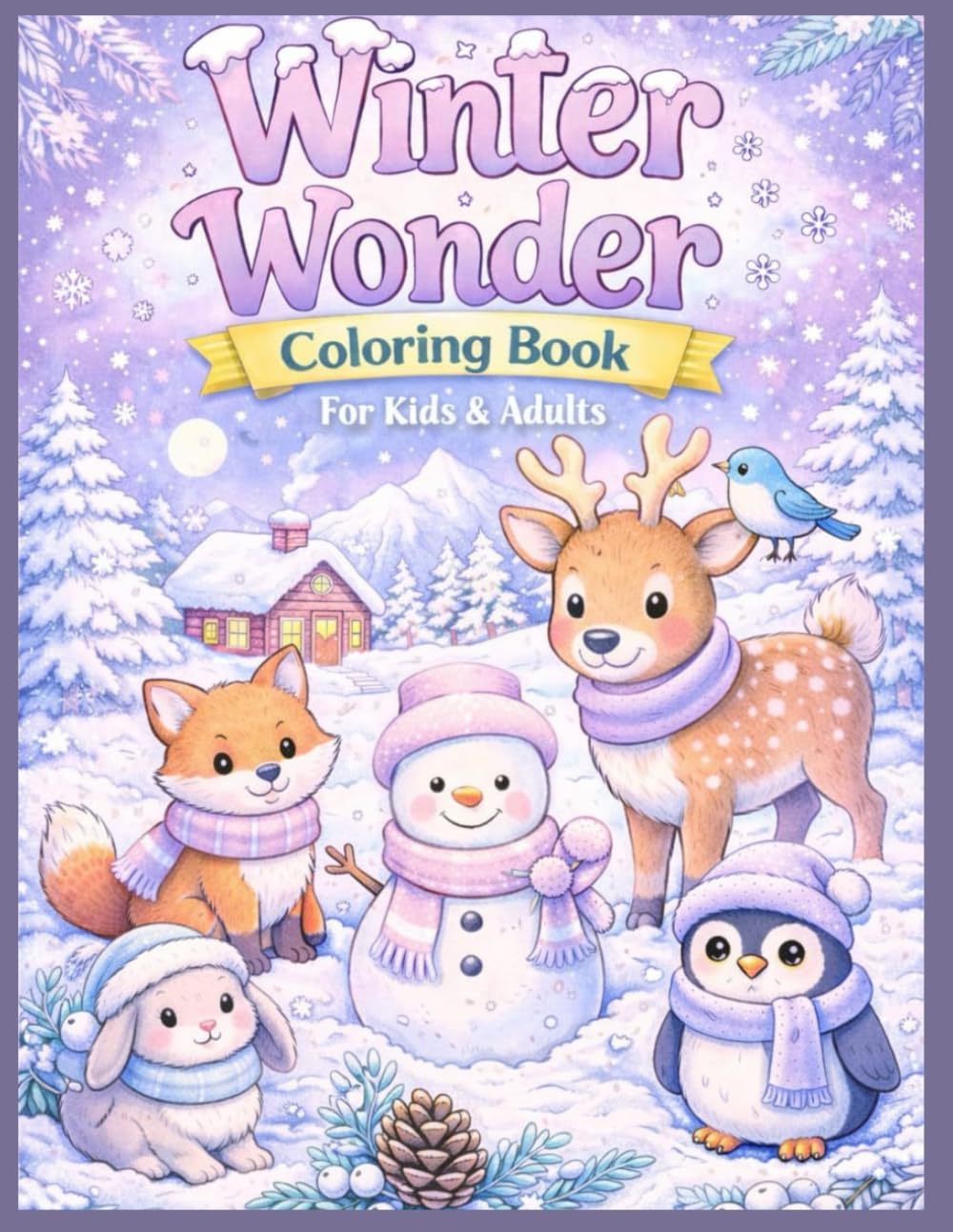 winter wonder coloring book: A Cozy Winter Coloring Book for Kids & Adults