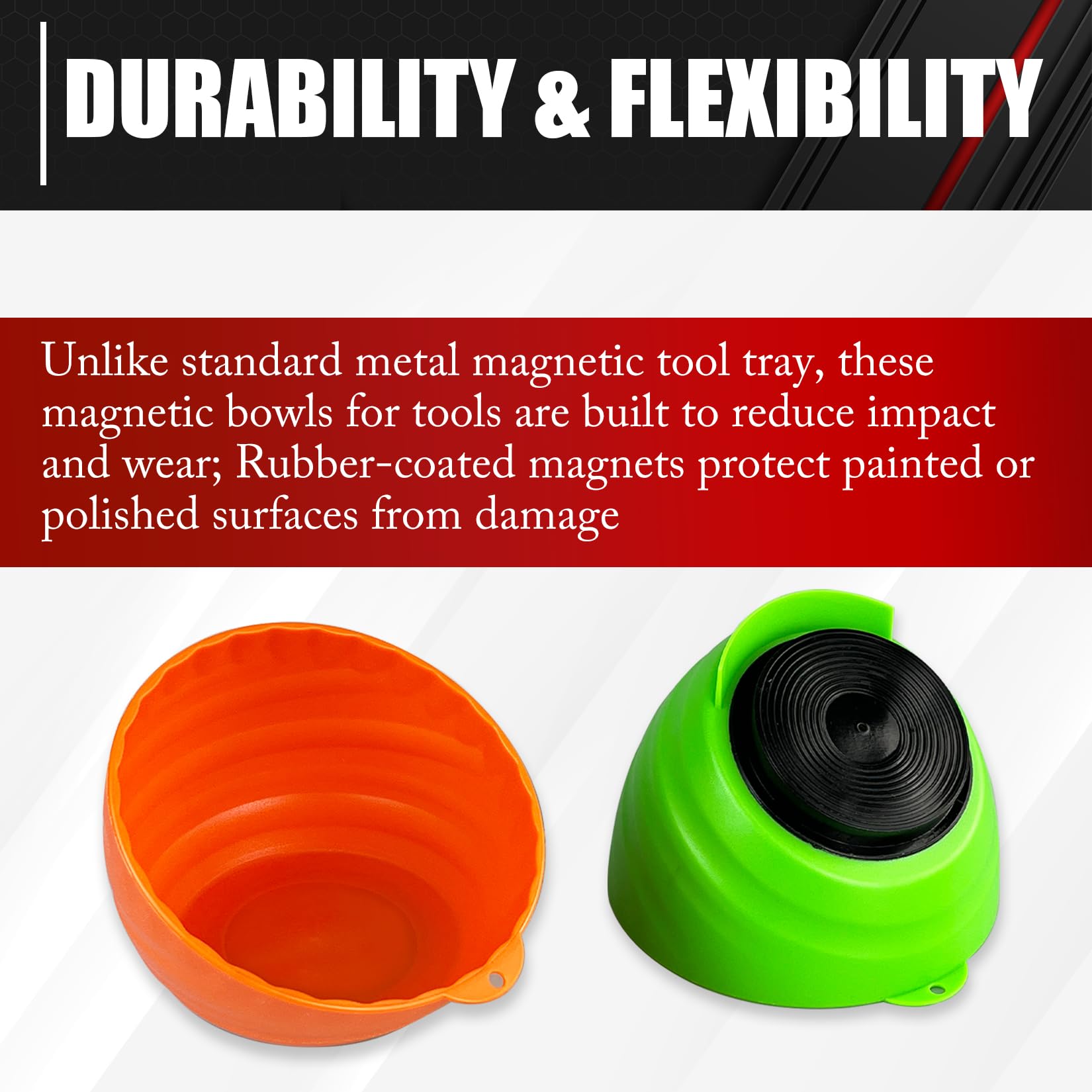 OEMTOOLS Magnetic Nut Cup (Green) – 6-Inch Parts Bowl With Rubber-Coated Magnet, Holds Nuts & Bolts Securely On Any Metal Surface