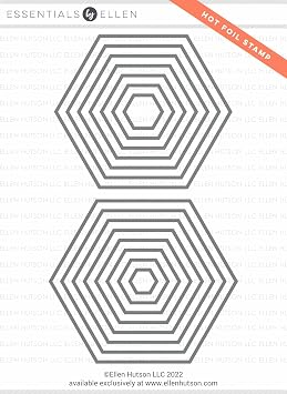 Ellen Hutson, Essentials by Ellen, Essential Hexagons Hot Foil Stamps, Works w/Essential Hexagons and Essential Hexagons for Stitching Die Sets Sold Separately, Papercrafts, Card Making