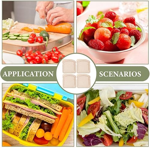 Miniatura 6 de BESTonZON 2 recipientes para sándwich con forma de tostada, contenedor de almacenamiento de alimentos, caja de almuerzo, cajas de preparación de
