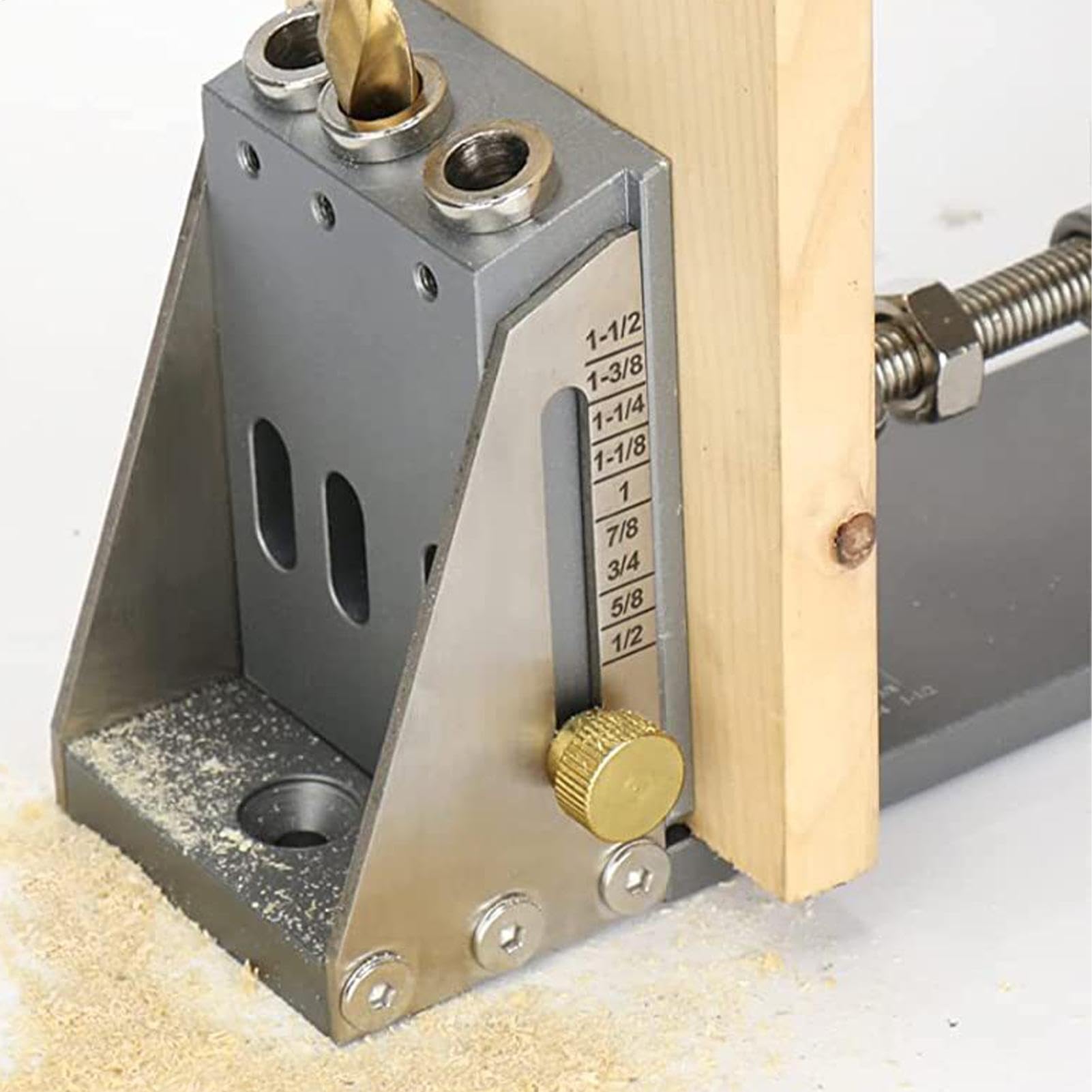 Kit de tornillo de bolsillo, juego de máscaras de orificio de bolsillo - Jig de perforación para agujeros en ángulo,Guías de carpintería para el hogar con piezas de transmisión cuadradas, llaves