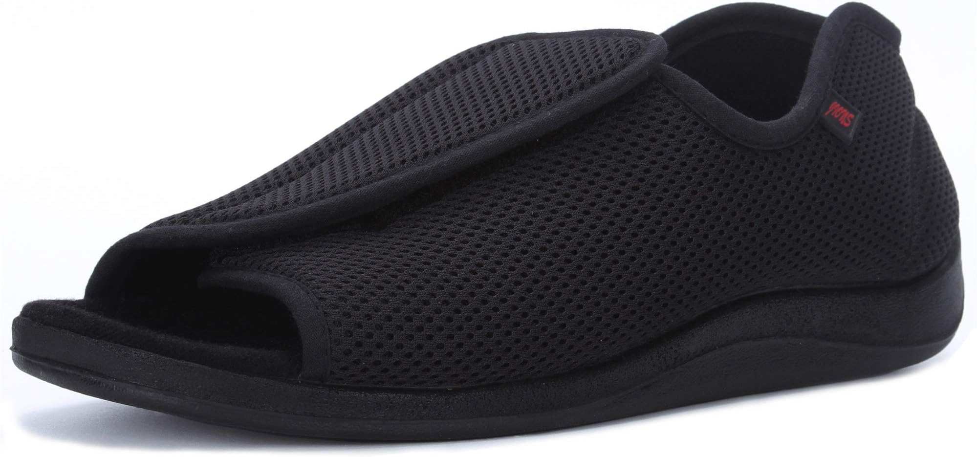 JIONSWomen Men Adjustable Velco Extra Wide Shoes Swollen Feet Diabetic Edema Boots Slippers Indoor Outdoor Sandals Unisex Large Size 5-14