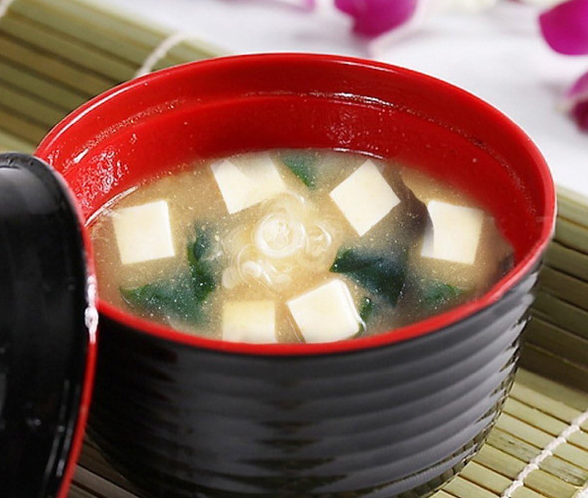  | Set of 6 Japanese Melamine 味噌湯ボウル4" Miso Soup Rice Bowls With Lid (B11894) ~ We Pay Your Sales Tax: Soup Bowls