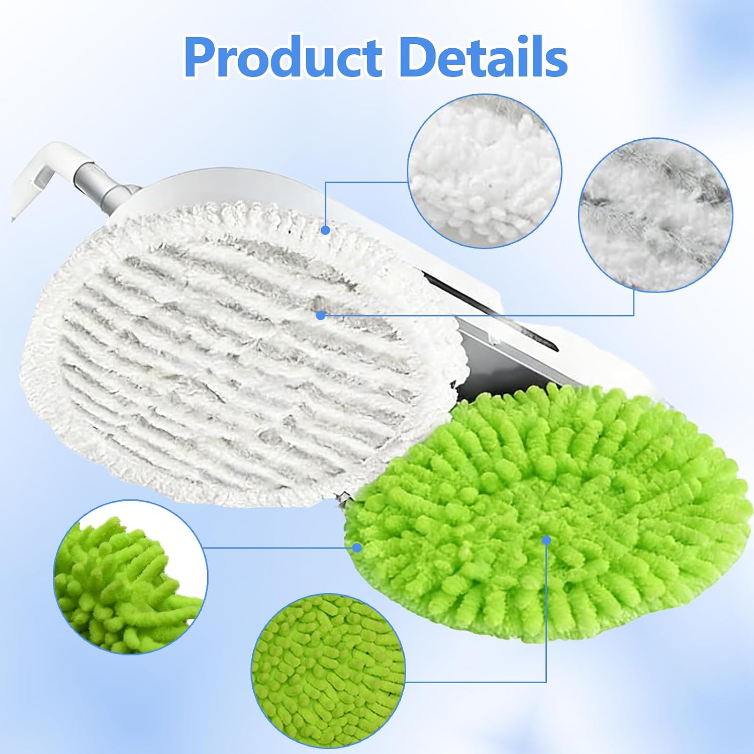 S7001 Mop Pads Compatible with Shark S8201 S8001 S7001 S7201 S7000AMZ S7000 S7005 S7020 S7001TGT, Steam & Scrub All-in-One Scrub Pads, Dirt Grip Washable Pad (Green)