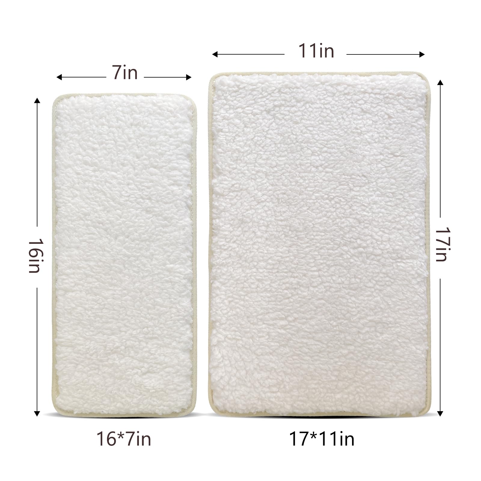 Replacement Pad for Dog Carrier Cat Carrier Pet Carrier, Plush and Rattan Mats, Double-Sided, Dog Bed Mat Crate Mat Kennel Pad 2-Pack