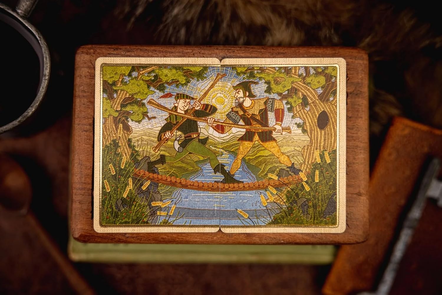 Kings Wild Project Robin Hood Luxury Playing Cards - Standard Edition, Poker Size, Custom Index, Hand‑Drawn Bayeux Tapestry‑Style Artwork