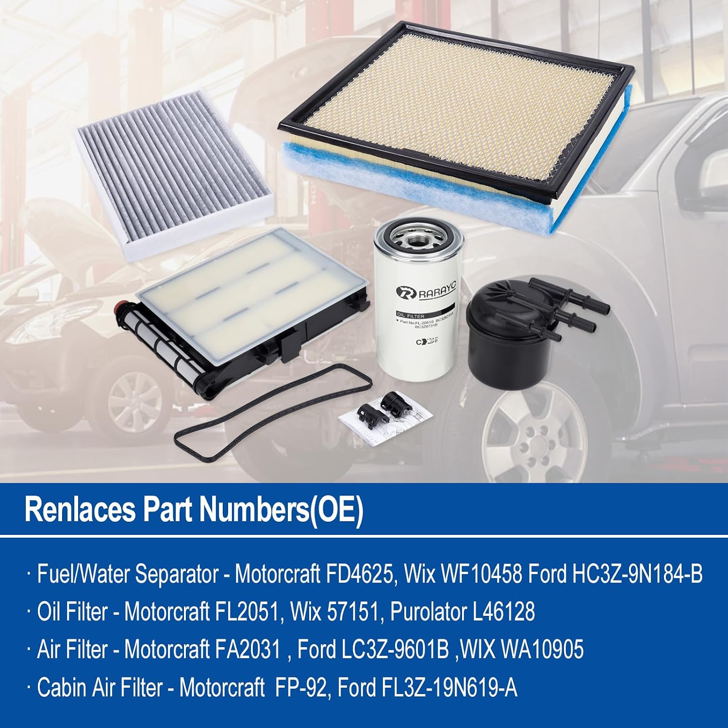 6.7L Diesel Filter Kit Replacement for 2020-2025 Ford F250 F350 F450 F550 FD-4625, FA2031 Engine Air Filter, FP92 Cabin Air Filter