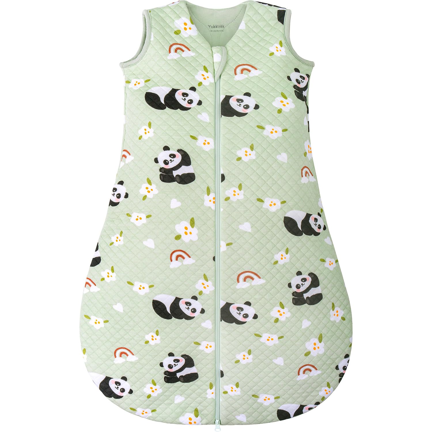 YukkiddsBaby Sleeping Bag 2.5 Tog 18-24 Months Newborn Sleeping Bag 100% Cotton Sleep Sack for Winter Warm and Comfortable Green