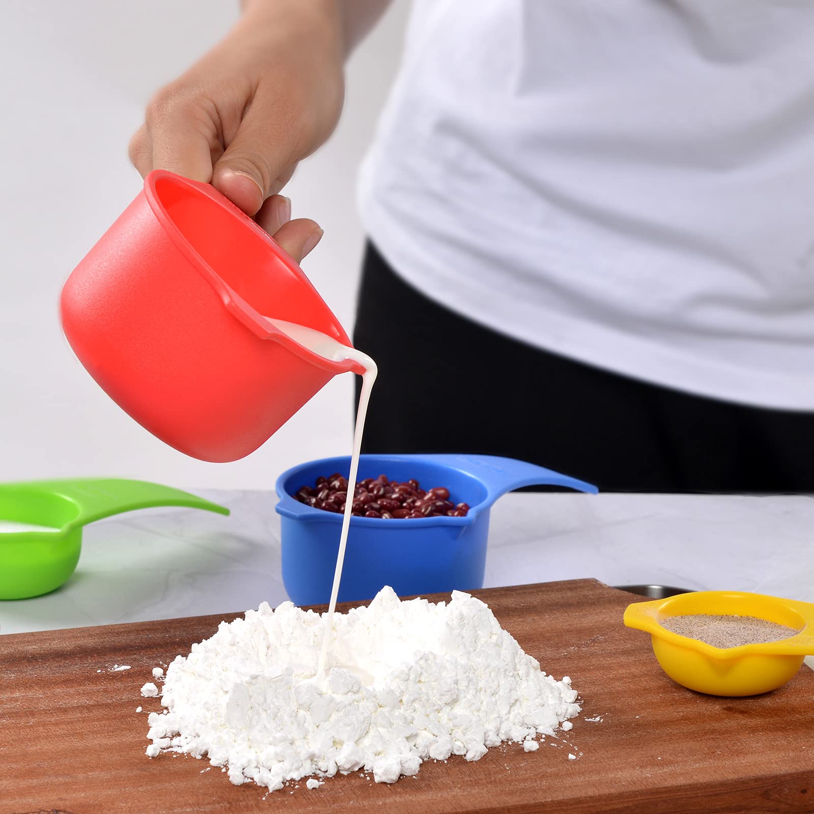 DOTINGHUX Juego de 15 tazas medidoras y cucharas
