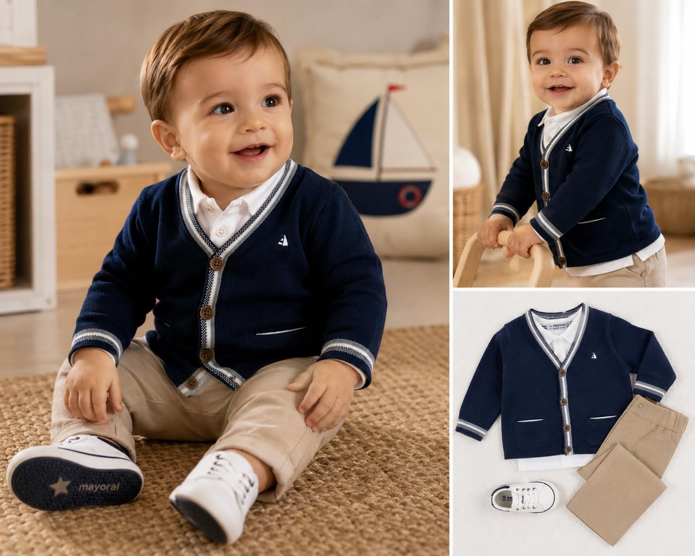 Mayoral Cardigan Neonato Bambino in Maglia – Golfino Elegante Blu Navy con Scollo a V e Bottoni | Collezione Daywear Bambino