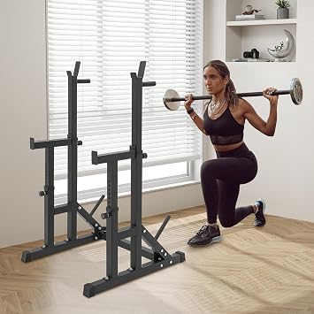 Adjustable Squat Rack, Squat Rack for Home Gym Adjustable Barbell Rack for Weight Lifting Multi-Function Barbell Rack Bench Press Rack Weight Rack for Home Gym Load 550lbs
