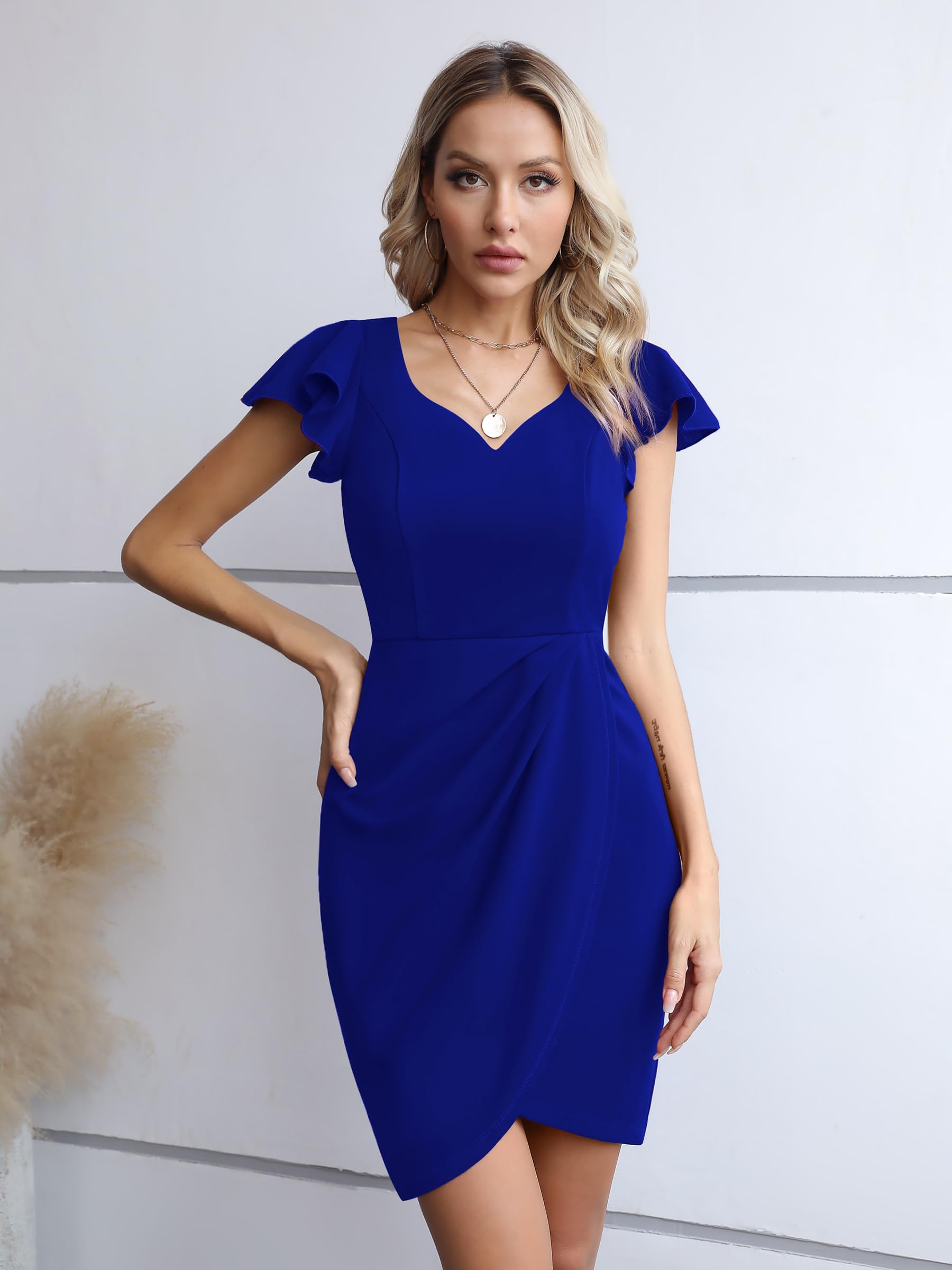 Missufe Vestido corto para mujer, vestido de cóctel, vestido de fiesta, mini vestido bodycon elegante