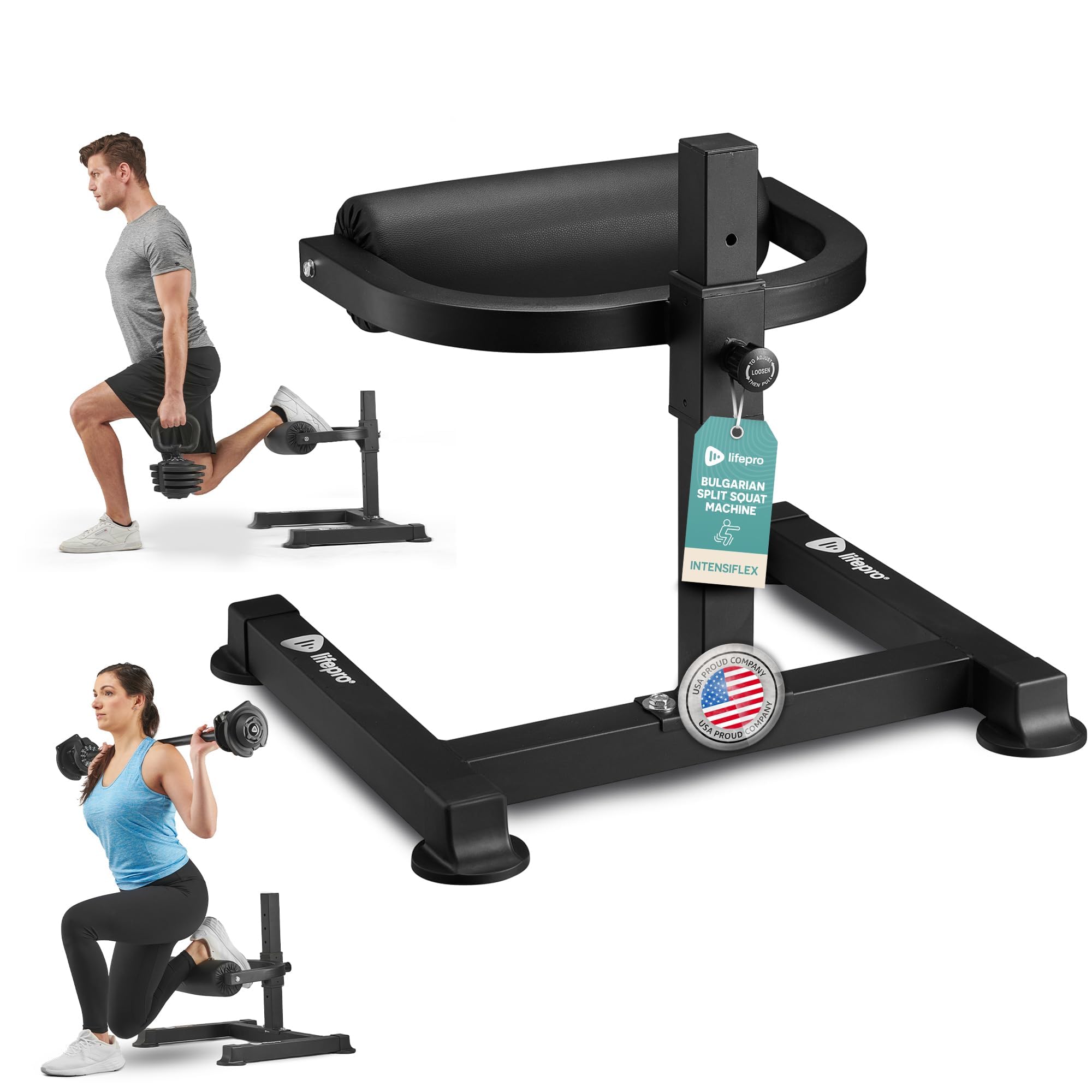 Lifepro Bulgarian Split Squat Stand Max – Adjustable Single Leg Squat Roller Stand for Split Squats & Lunges – 330lb Capacity and 7 Height Levels Padded Foam Roller for Home Gym & Leg Training