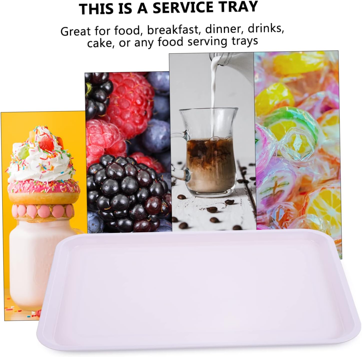 PRETYZOOM Multipurpose Plastic Tray Lightweight White Organizer Tray for Boys and Girls Activities for Schools Restaurants and Home Use image 4