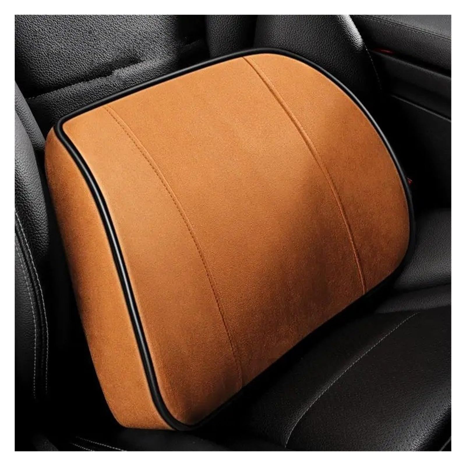 WINVOX Interior Accessories Memory Foam Headrest Lumbar Support With Suede Fabric For Cervical/lumbar S-level Support Seat Covers(Orange lumbar pillow)