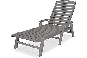 POLYWOOD NCC2280GY Nautical Arms Chaise Lounge in Slate Grey