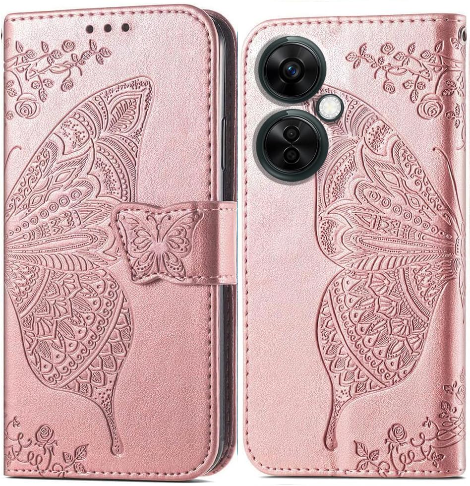 ClickCase Butterfly Series for OnePlus Nord CE 3 Lite 5G Leather Embossing Wallet Flip Case Kick Stand Magnetic Closure Flip Cover for OnePlus Nord CE 3 Lite 5G (Rose Gold) (B0C2PDTK1R) Amazon Price History, Amazon Price Tracker