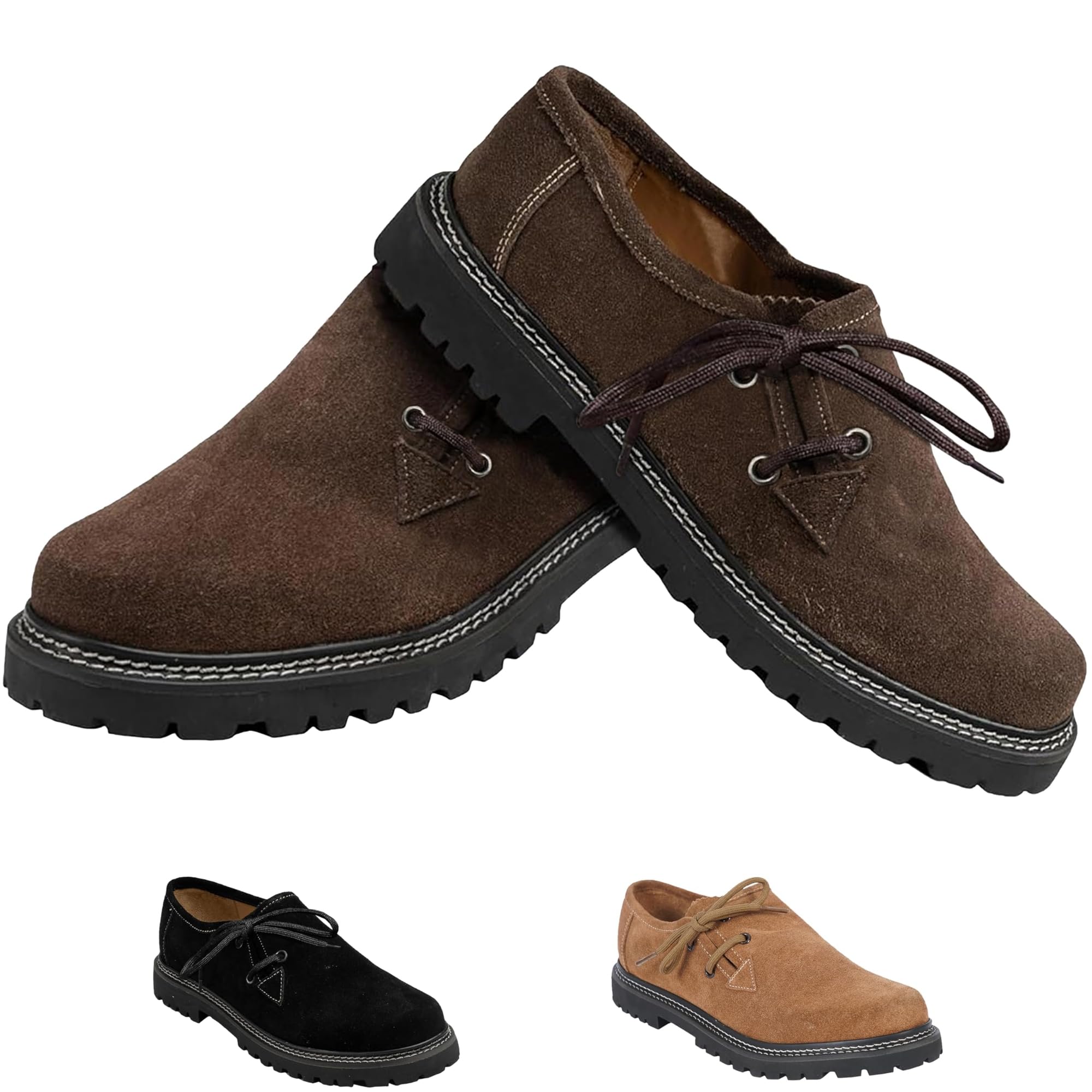 German Wear Trachtenschuhe Haferlschuhe Herren Lederschuhe Braun, Schwarz & Kastanienbraun 44 EU Dunkelb