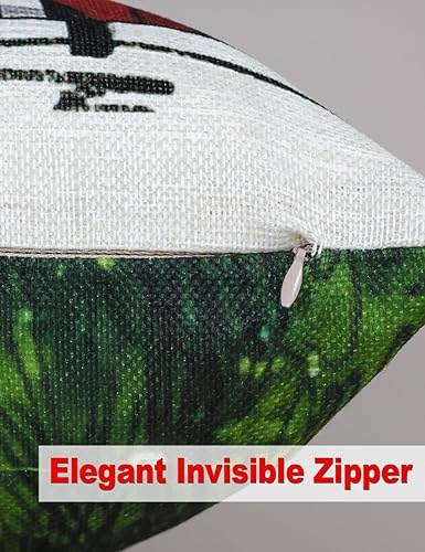 Miniatura 8 de Juego de 4 fundas de almohada navideñas con estampado de doble cara de 18 x 18 pulgadas, con 8 bonitos patrones, fundas de almohada perfectas para